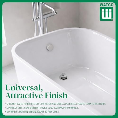 Watco Universal NuFit Push Pull Stopper, Silicone, 3/8 in. to 5/16 in. Combo Pin, Friction Pin, Grid, Universal Bath Tub Drain Stoppers, Easy Install, Hair Catcher, Replacement Tub Drain, Chrome