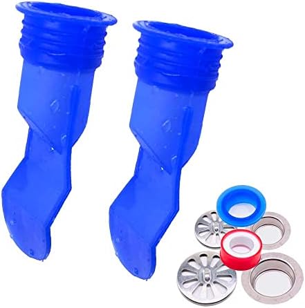 Shower Floor Drain Backflow Preventer, Waterless Trap Seal, One Way Drain Valve Sewer Core (1.28-1.58 inch, Blue)