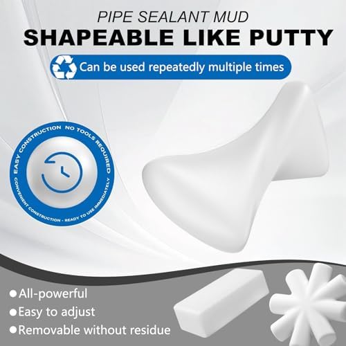 Waterproof Sealant Mastic,Repair Sealing Clay,Quick Mending Mud for Drain Connection,for Holes and Gaps Wall Filler,Air Conditioning Hole Waterproof Seal Putty(6pcs)