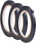 WOD VTC365 Black Vinyl Pinstriping Tape, 1/4 inch x 36 yds. for School Gym Marking Floor, Crafting, & Stripping Arcade1Up, Vehicles and More (Pack of 3)