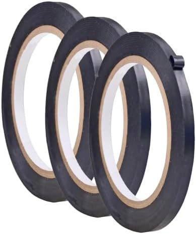 WOD VTC365 Black Vinyl Pinstriping Tape, 1/4 inch x 36 yds. for School Gym Marking Floor, Crafting, & Stripping Arcade1Up, Vehicles and More (Pack of 3)