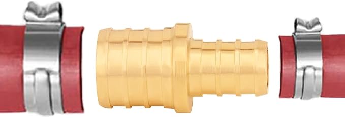 Uenede Brass 3/4 to 1/2 Inch PEX Coupling Crimp Pipe Tube Fitting Kit 15PCS | PEX-B LF Reducer Connector Straight*5 + Elbow*5 + Tee*5