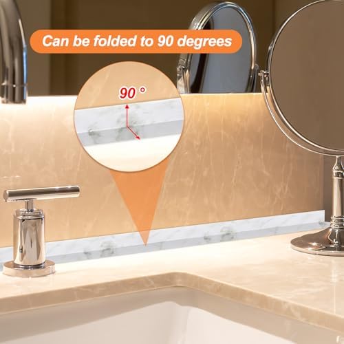 PATIKIL Caulk Tape Waterproof Self Adhesive, PVC Toilet Caulking Sealant Strip Bathtub Caulk Sealing Strip Tape for Bathroom Kitchen Countertop, Slate Stone Pattern (1.5 Inch x 16.4 Ft)