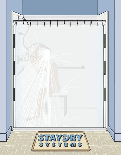 30" Shower Curtain Water Barrier & Leak Guard Kit – Side Seal System Stops Water Leaks, Blow-in & Splashing – Keeps Water in Tub or Shower – Easy Install, Works with Any Curtain (30” Wall Channels)