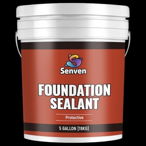 SENVEN Foundation Sealant, 5 Gal Rubber Silicone Waterproof Sealant Basement and Foundation Sealant, Black, Waterproof Concrete Sealer & Crack Filler - Flexible Waterproof Coating Indoor Outdoor