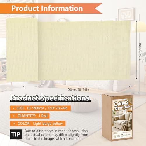 Fabric Repair Tape, 4x79 Inch Self-Adhesive Canvas Repair Patch Tape