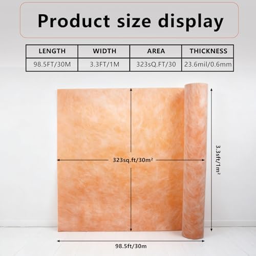 3.3 FT x 98.5 FT Waterproof Membrane for Shower, 23.6 mils Thick