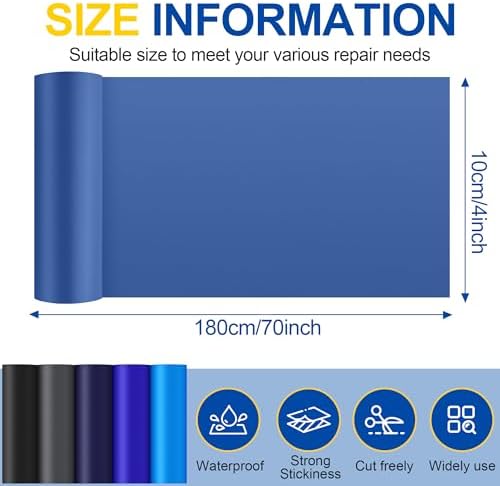 Fabric Repair Tape, Self Adhesive Nylon Repair Patch Kit Royal Blue 4"x 70"