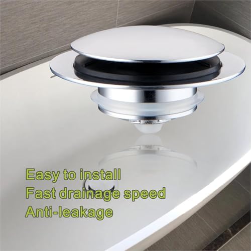 Bathtub Drain Stopper Pop Up Universal Chrome Plated Replacement