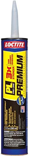 Loctite PL Premium Polyurethane Construction Adhesive, 10 fl oz Cartridge, Versatile Construction Glue for Wood, Concrete, Stone, Metal & More (Pack of 6)