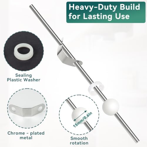 Lavatory Pop Up Center Piece Assembly, Pop-Up Drain Repair Kit, Bathroom Sink Pivot Rod Replacement Parts (15mm)