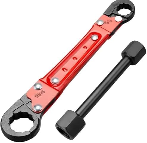 moniko Angle Stop Wrench Kit, Double Ended Pipe Wrench Set, #45 Carbon Steel Plumbing Wrench for Installing Compression Angle Stop & Removing Compression Ring in Tight Bathroom Kitchen Spaces
