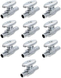 10 Pack XFITTING 1/2" Pex Mini Straight Ball Valve, Barb Crimp, Full Port