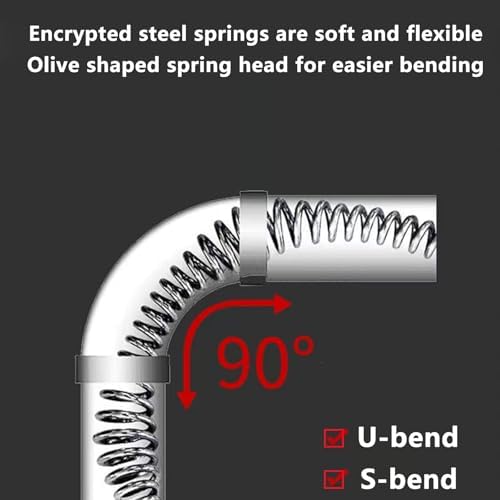 Metal Drain Snake, Spring Drain Clog Remover,1 Pcs 118.1 Inch