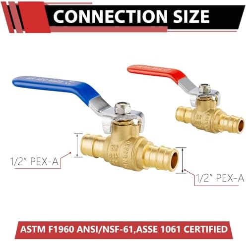 10PC EFIELD 1/2-Inch Brass PEX-A Expansion Ball Valve for Pex-A Pipe