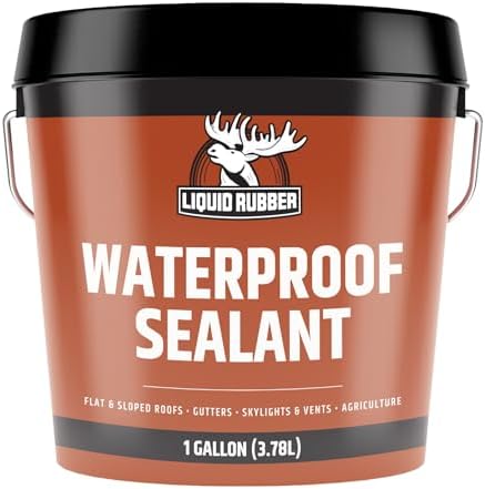 Liquid Rubber Waterproof Sealant - Roof & Gutter Coating, Black, 1 Gallon