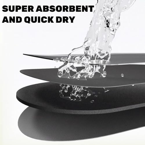 Super Absorbent & Non-Slip Bath Mat Kit | Waterproof Drip Rail, Shower Floor Protector & Door Seal Strip | Cut-to-Fit for Tub & Shower (Ivory, 63''x24'')