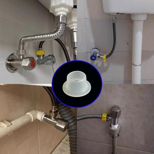 100 Pcs Silicone Faucet Sealing Gasket, White Faucet Valve Leak Proof Plug for Faucet Valve Pipe