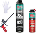 Akfix 892P Black Spray Foam Sealant (1x24oz)- UV Resistant Polyurethane Expanding Insulation, Waterproof, for RV, Pond, Waterfall & Landscape | Gun&Cleaner Included | 24oz 1 Pack