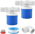 2Pcs 3/4" Aquapulse Side Inlet Water Float Valve, Automatic Water Level Conrtol Valves, Aqua pluse Water Tank Float Valve for Livestock, Swimming Pool, Toilet, Garden Irrigation System, 3/4" Hose