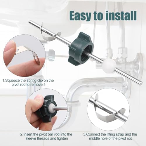2pcs Sink Ball/Pivot Rod Replacement Parts Bathroom Sink Drain Stopper Kit