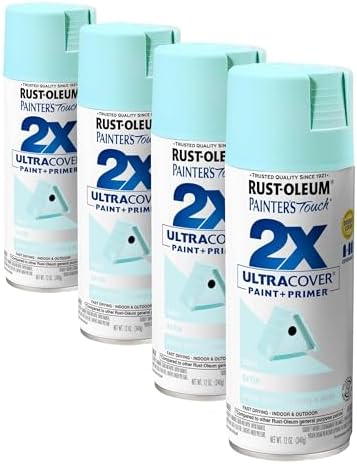 Rust-Oleum 334059 Painter's Touch 2X Ultra Cover Spray Paint, 12 oz, Satin Aqua (Pack of 4)