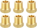 METALLIXITY 6PCS 1/4" MNPT x 1/8" FNPT Thread Brass Hex Bushing Extension | Brass Pipe Fittings, Tube Adapters Convert for Water Line, Tub Spout/Shower Head