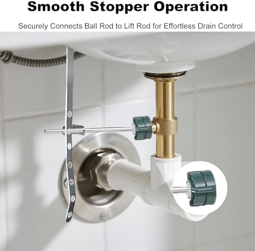 2Pcs Pivot Rod for Sink Stopper Lavatory Pop Up Assembly Replacement Parts Bathroom Faucet Repair Kit with Drain Ball Compatible with PS2673 Durable Pop Up Stopper Repair Accessories