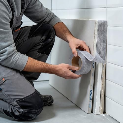 Pangda 2 Roll Waterproof Membrane Tape - 5 Inch x 32.8 Ft Shower Membrane Band Bathroom Uncoupling Waterproof Underlayment Seam Tape for Shower Wall Floor Sauna Room
