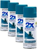 Rust-Oleum 334074 Painter's Touch 2X Ultra Cover Spray Paint, 12 oz, Satin Lagoon (Pack of 4)