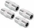 Pack of 4, 3/8" Male NPT To 3/8" Male NPT SUS304 Hex Nipple | Solid Male Pipe Adapter Hose Connectors for Pipe Repair, Bathroom Remodel, Tool Extensions, Compression, Irrigation