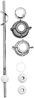 PF WaterWorks PF0904 Pop-Up Drain Repair Kit - Threaded Adjustable Center Pivot/Ball Rod with 3 Nuts, Gasket, 3 Sizes of Balls, No Pull Rod/Linkage, Chrome