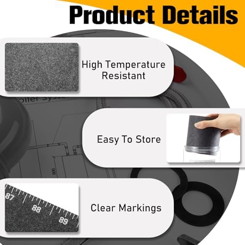 Relaxweex Pipe Wrap Around Flex Angle Pipe Measuring Tool for 12" to 48" Diameter Pipes, Heat Resistant (350⁰ F) Piping Fitter Tool with Storage Box for Diameter and Circumference Measuring & Marking