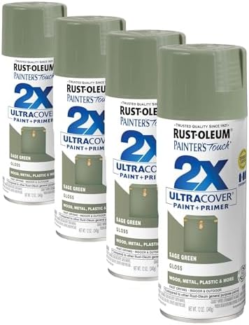 Rust-Oleum 249094 Painter's Touch 2X Ultra Cover Spray Paint, 12 oz, Gloss Sage Green (Pack of 4)