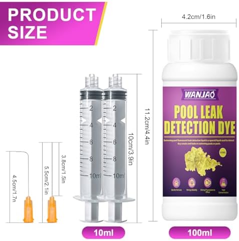 Yellow Pool Leak Detection Dye Kit, Strong Fluorescence Effect,100ML