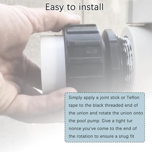 2" Hi Temp Union PVC Fittings for Pentair Whisperflo Intelliflo Pool Pumps | For Inground Swimming Pool 21063-200-000,2" MIP x 2" Slip PVC,Includes Thread Seal Tape for Secure, Leak-Free Installation