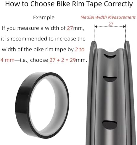 Heavy-Duty Tubeless Rim Tape Roll for Bicycles – 10m Length, Multiple Widths (21mm-35mm) – High-Stick Rubber Adhesive for Road/MTB/Hybrid Wheels Tape