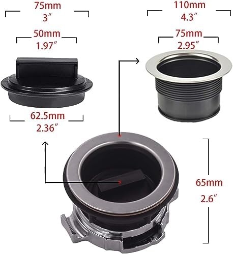 8Pcs/Set Garbage Disposal Sink Flange Kit and Stopper for Waste King, Garbage Disposal Drain Assembly Kit, Rubber Flange and Drain Lock Nut for Waste King, Whirlaway Garbage Disposal Parts (110mm)