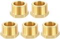 METALLIXITY 5PCS 1" MNPT x 3/4" FNPT Thread Brass Hex Bushing Extension | Brass Pipe Fittings, Tube Adapters Convert for Water Line, Tub Spout/Shower Head