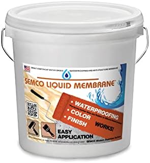 SEMCO Liquid Waterproofing Membrane - Water-Based Roofing, Leak, Crack, Deck, Flooring - Protector Coating for Exterior & Interior Surfaces, Metal, Wood, Masonry - USA Made, 1 Gallon (Brown Slate)