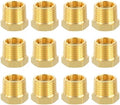 METALLIXITY 12PCS 3/8" MNPT x 1/8" FNPT Thread Brass Hex Bushing Extension | Brass Pipe Fittings, Tube Adapters Convert for Water Line, Tub Spout/Shower Head