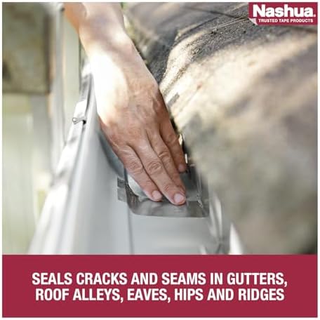 Nashua 361-11 Foil Tape for Waterproofing Repair, 11 mil Thick, 10 m Length, 48 mm Width , Aluminum
