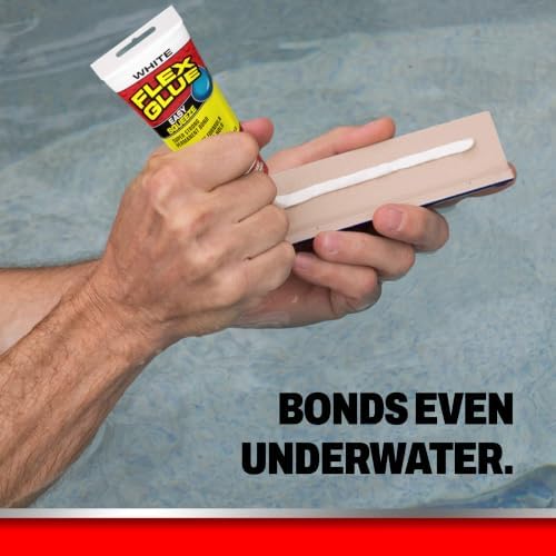 Flex Glue Rubberized Waterproof Adhesive, White, 4 oz Tube, 1-Pack