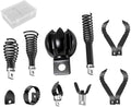 9+1 Heavy Duty Drain Snake Kit,6-Blade Grease Cutter + 8-Piece Clog Remover Set – Rustproof Manganese Steel & CNC Machined – Fits 3/8" to 3/4" Cables
