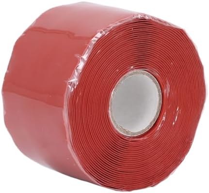 Cosiki Self Fusing Silicone Tape, Black Leak Seal Tape, Pipe Repair Wrap with 2.5mpa Tensile Strength, 50C to 260C, Ideal for Emergency Pipe Repair & Hose Fixation, 1.97inx16.4ft (Red)