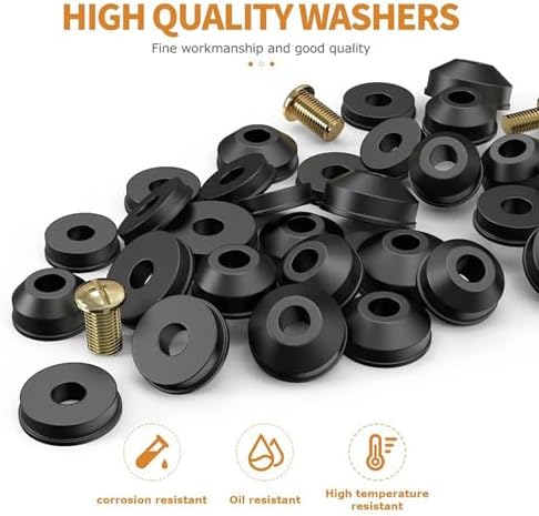 58Pieces Faucet Washer Set withScrews, Multiple Size Rubber Sealing Gaskets Portable for Leak Plumbing Repair