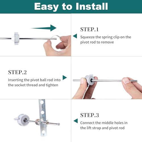 Lavatory Pop-Up Center Piece Assembly,Pop-Up Drain Repair Kit,Fits Most Popular Brands,Replacement Bathroom Sink Pivot Rod,15MM Ball, Chrome（2PCS）