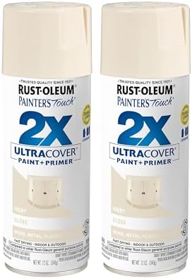 Rust-Oleum Painter's Touch 2X Ultra Cover Spray Paint, Gloss Ivory