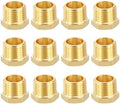 METALLIXITY 12PCS 1/2" MNPT x 1/4" FNPT Thread Brass Hex Bushing Extension | Brass Pipe Fittings, Tube Adapters Convert for Water Line, Tub Spout/Shower Head