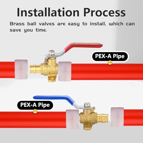 8 PCS Foskan 1/2" PEX A Expansion Shut-off Ball Valves with Drop Ear